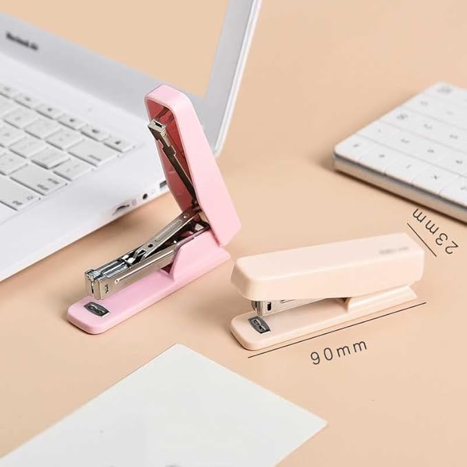 Solid Color Portable Mini Stapler Set with 1000 Staples Stationery Office Binding Tools(E)