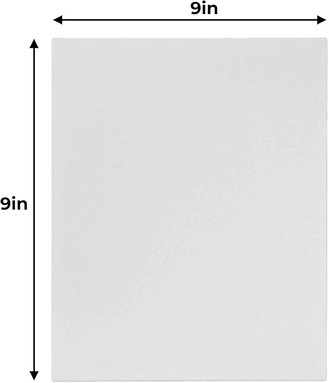 CountryArtHouse 9x9 White Foamboards Acid-Free 3/16" White Foam Core for Framing, Presentations, Crafts & More 100 Pack of Foam Boards