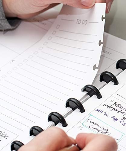 BetterNote Notes Refill Pages for Disc Notebooks, fits Happy Planner, Levenger Circa, TUL, Staples Arc, InkWell Press, Talia (Modern- 25 Sheets, 8-Disc, 5.5"x8.5")