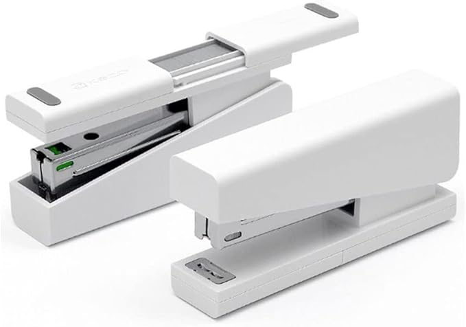 Desk Stapler Office Stapler Labor-Saving Stapler School Office Supplies 20-Page Capacity White Medium Stapler Suitable for Office Document Binding School Supplies (Color : White)