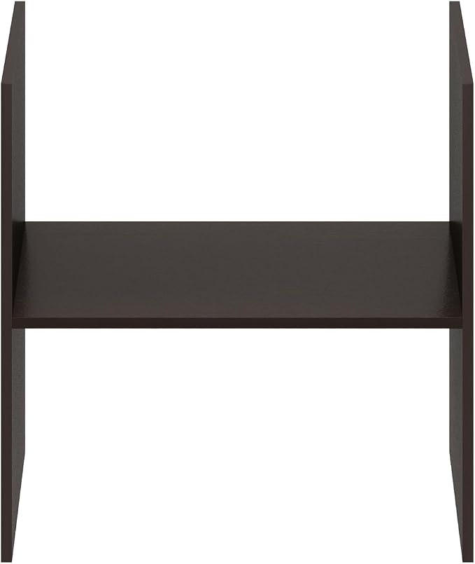 Furinno Cubicle Cube Insert, H-Shelf Cube Organizer, Fits into Furinno Extra Thick Cubes, for Organizers and Storage, Black Dark Oak (Does not fit IKEA Kallax Shelving)
