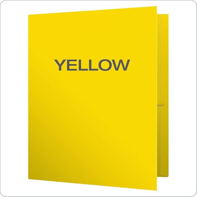 Oxford Twin-Pocket Folders, Textured Paper, Letter Size, Yellow, Holds 100 Sheets, Box of 25 (57509EE) (Pack of 5)