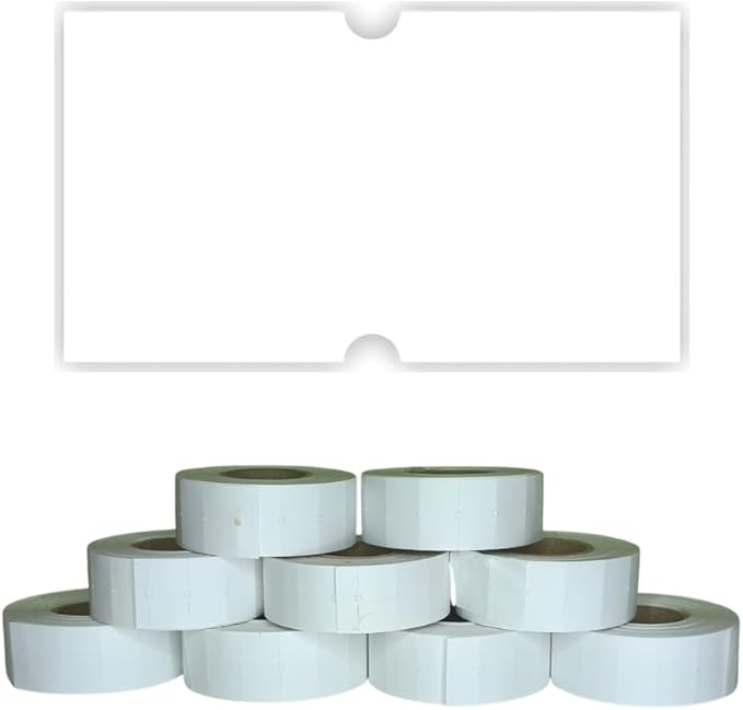 Price Gun Labels (MX-5500 Compatible) | Self-Adhesive Price Stickers for Retail, Supermarkets & Boutiques | Universal 1-Line Label Rolls for Pricing Guns & Tagging Tools (Price Gun Labels)