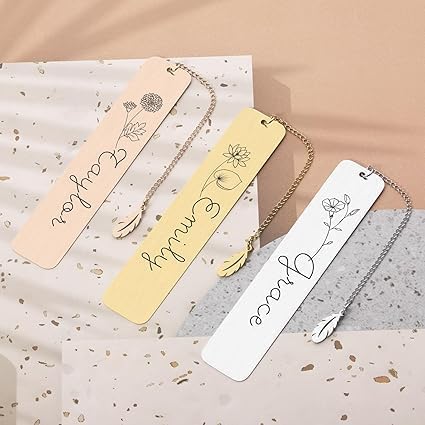 Personalized Bookmarks for Women Book Lover Birth Flower Birthday Customized Gifts for Reading Her Daughter Friends (Birthday Flower Bookmark)
