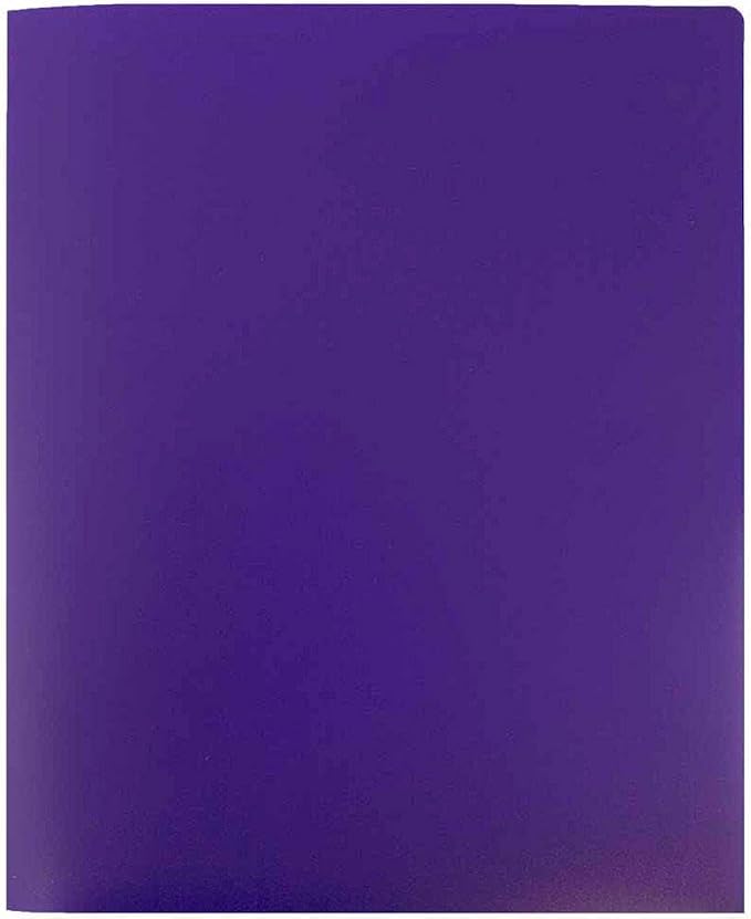 JAM PAPER Heavy Duty Plastic 2 Pocket Extra Tough School Folders - Purple - 24/Pack