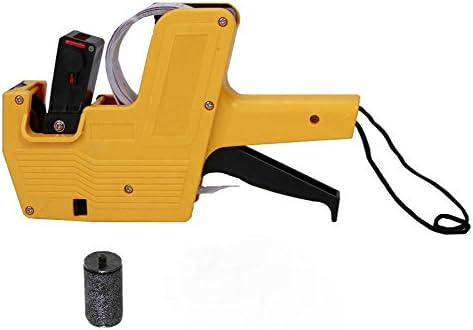 Kubert® Mx-5500 Single Row Labeler Price Tag Label Gun + Ink Roller + Single Row Label Paper Price Sticker Roll for Offices & Markets Model: Office Supply Store (Yellow)