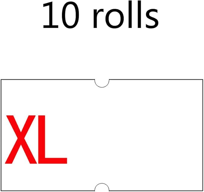 10 Label Rolls 22mm X 12mm for Pricing White for W/Double Red Lines Pricing Tags