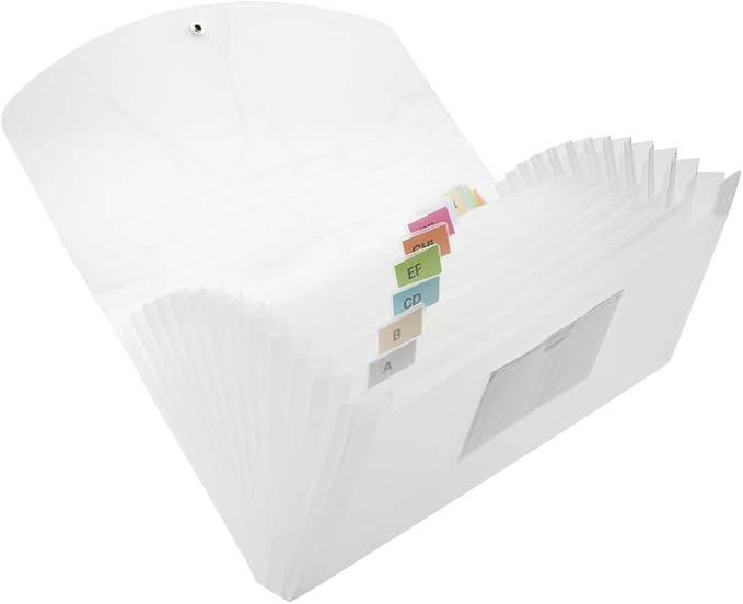 JAM PAPER Accordion Folders - 13 Pocket Plastic Expanding File - Check Size - 5 x 10 1/2 - Clear - 2/Pack