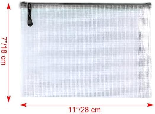 Oaimyy-15 PCS-Mesh Zipper Pouch, Plastic Zip File Folders Puzzle Bags Large Reusable Zipper Pouches for Organizing Classroom Board Game Organization,Home Storage-(Black, 7X 11 Inches)
