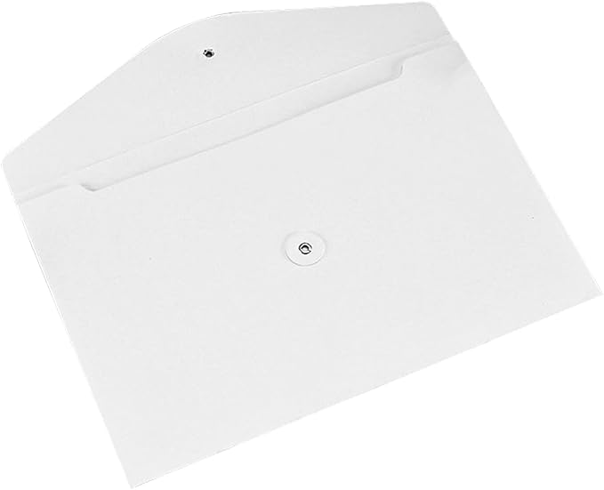 VANRA Kraft String Envelope File Folder Project Pockets File Jacket Document Organizer Flat-No Expansion A4 Letter Size (White, Pack of 5)