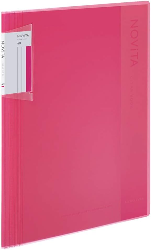 Kokuyo Novita α, Expandable File Clear Book, Display Book, Presentation Binder with Plastic Sleeves 40-Pocket Bound, Presentation Book Art Portfolio Folder, A4-S, Pink, Japan Import (RA-NV40P)