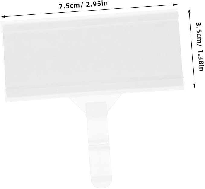 ULTECHNOVO 20pcs Supermarket Retail Store Plastic Hanging Shelf Tags Wire Label Holders Card Holder Display Retail Display