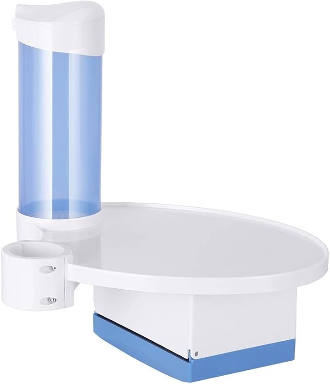 NSKI Dental 3 in 1 Oral Tray Tissue Box and Cup Storage Holder Fix on Dental Chair White/Blue/Green (Blue)