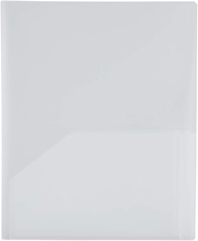 JAM PAPER Heavy Duty Plastic Multi Pocket Folders - 4 Pocket Organizer - Clear - 2/Pack