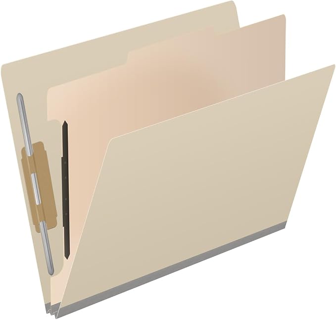 18 Pt. Manila Classification Folders, Full Cut End Tab, Letter Size, 1 Divider (Box of 10)