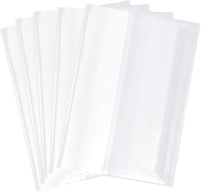 GORGECRAFT 10Pcs Transparent Book Sleeve 10.5 x 7.5 Inch Adjustable Waterproof Plastic Clear Page Protector with Self-Adhesive Closure for Textbook Paperbacks Journal Diary Office