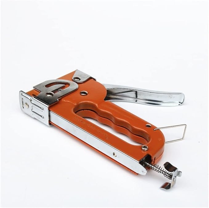 KUYWLMKMZZ Desk Stapler Multifunctional Stapler Press Labor Saving Binding Tool Paper and UP Leather Hand-held Stapler Orange Send 1 Box of Staples School Supplies (Color : A)