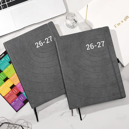 2026-2027 Planner-Weekly & Monthly Planner 2026-2027 with Pen Loop, to Achieve Your Goals & Improve Productivity, Jul 2026 - Jun 2027, Thick Paper, Inner Pocket, 8.5" x 11" - Grey