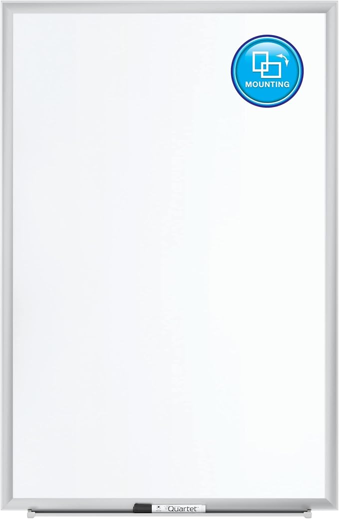 Quartet Magnetic Porcelain Whiteboard, 5' x 3' White Board, Premium, Duramax, Silver Aluminum Frame (2545)