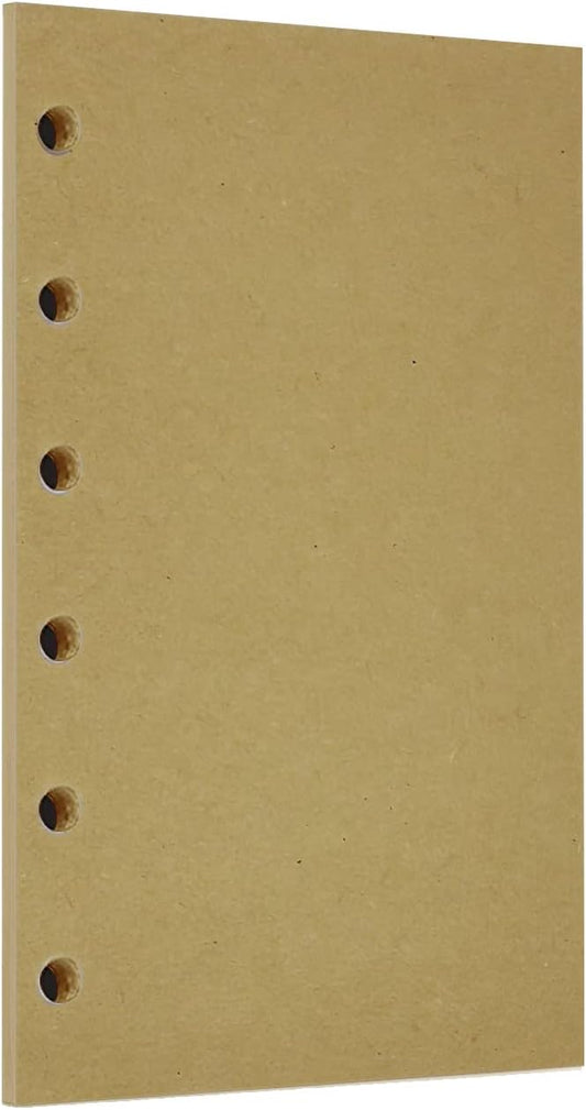 Zelten 1 Pack A7 45 Sheets/90 Pages Kraft Loose Leaf Punched Paper Refills Paper for 6 Hole Binder Personal Organizer Diary Notebook Refillable Planner