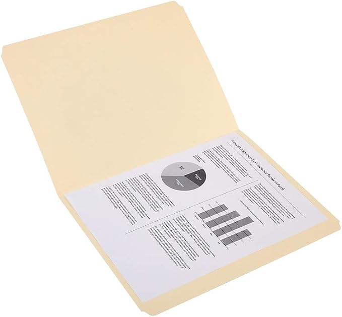 Staples 100% Recycled File Folders, Letter Size, Straight‑Cut Tabs, Manila, Eco‑Friendly Paper Stock, 100/Box