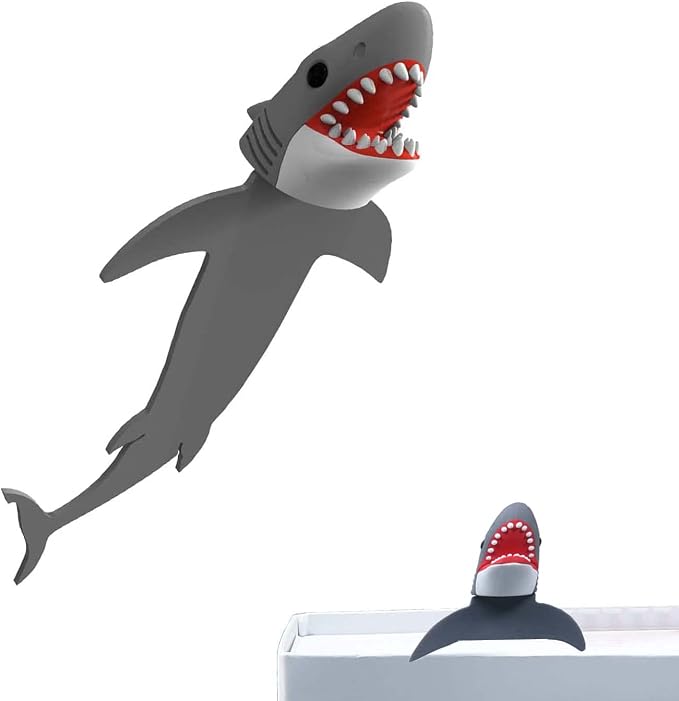 3D Cartoon Animal Book Marks，Funny Cute Pretty Unique Bookmark for Kids, Boys, Girls, Students and Reading Lovers (Shark)