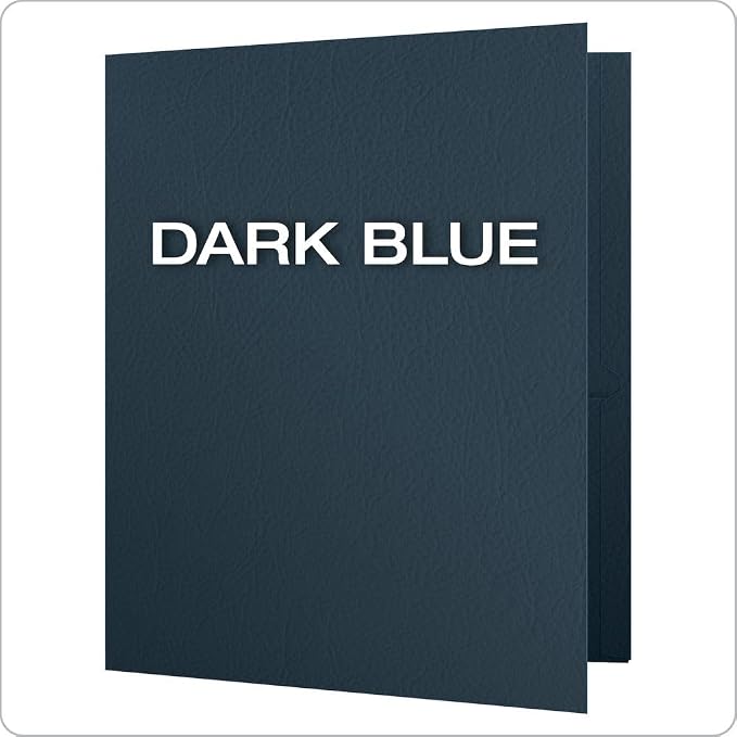 Oxford Twin-Pocket Folders, Textured Paper, Letter Size, Dark Blue, Holds 100 Sheets, (57538EE) 25 Count (Pack of 5)