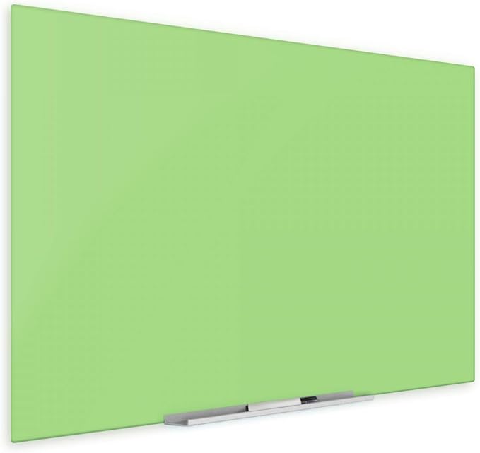 Eased Corners - Glass Dry Erase Board - Frameless Glass Board for Wall - Surface Green 48"x72" - Include Markers, Magnets, Eraser for Office & Home by Fab Glass and Mirror
