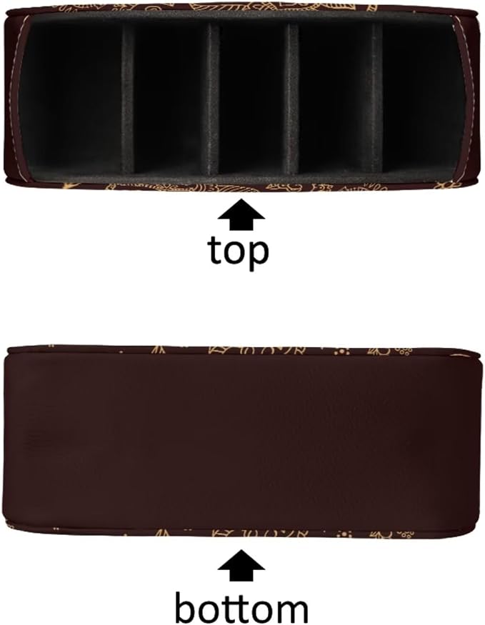 Brown Paisley Pattern Remote Control Holder with 5 Compartments, Office Desk Organizers TV Stand Decor/Nightstand Accessory Remote Caddy,Storage for Cosmetic Brushs/Pens