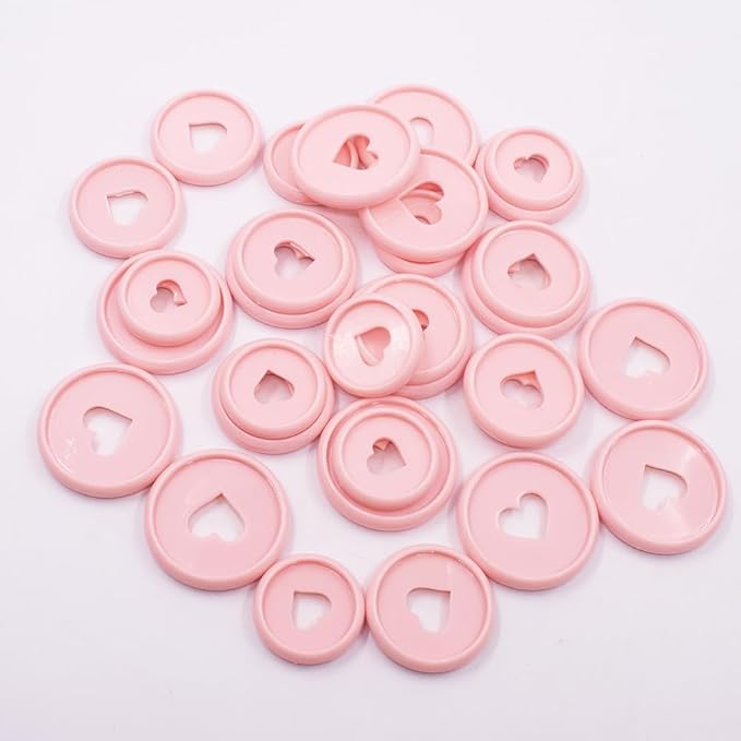 100pcs Planner Expander Discs 0.94Inch Book Binding Disc For Discbound Notebook Accessories Heart Binder Rings(Pink,0.94 inch/24 mm)