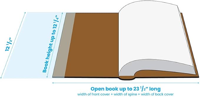 ClearBags Clear Book Covers – 25 Pack, Plastic Sleeves (12 1/2" x 23 1/2") for Books – Archival Safe, Dust & Water Protector (Fits Books with 12 1/4" Spine Height & Up to 23 1/2" Wide) – BC121H