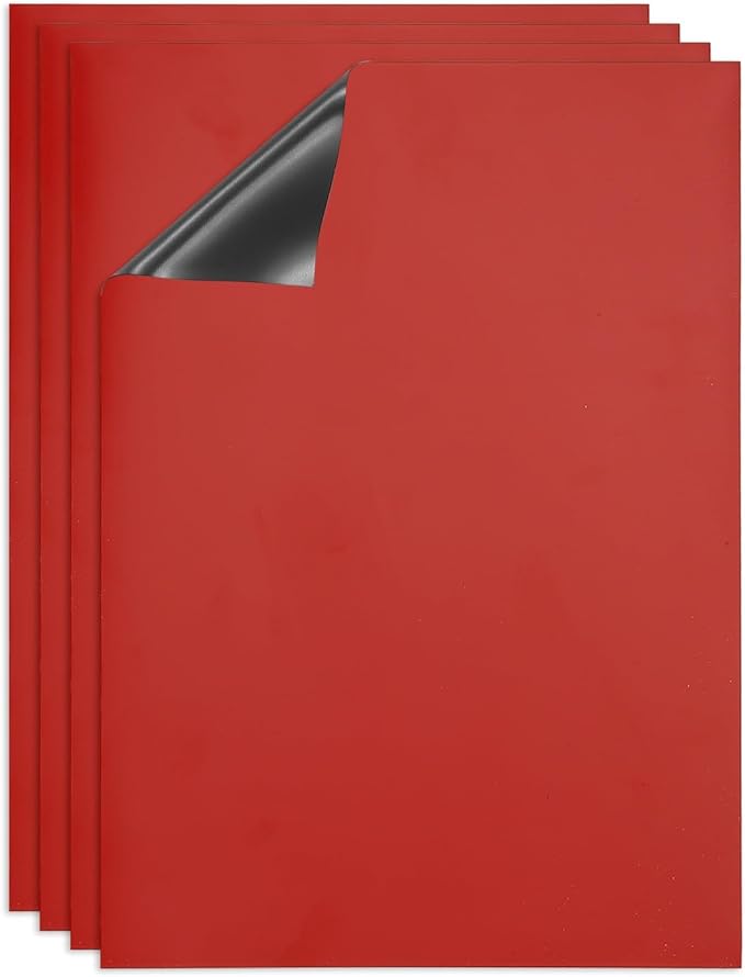 PATIKIL Dry Erase Board, A4 4 Pack Magnets Whiteboard Fridge Calendar to Do List Magnetic Board Office Supplies for Home Kitchen Refrigerator Desk Wall, Red