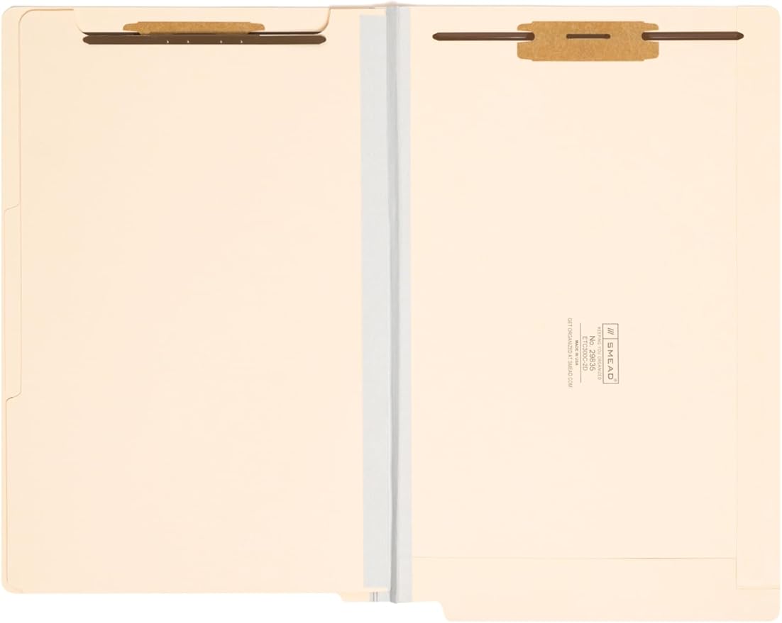 Smead Pressboard End Tab Classification File Folder, 2 Dividers, 2" Expansion, Legal Size, Manila, 10 per Box (29835)