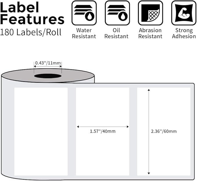 Phomemo M220 Label Maker, Bluetooth Thermal Label Printer, Barcode, Name, Address, Labeling, Mailing, Small Business and More with 1 Roll 1.57"x1.18" and 3 Rolls 2.36"x1.57" Label Tapes