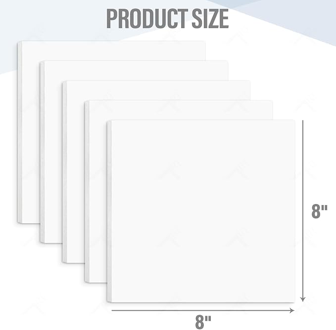 Golden State Art, White Foam Boards 25 Pack 8x8 Foam Core Board, 1/8" Thick Acid Free Foam Poster Board for Modeling, Billboard, Projects, Paintings and Display