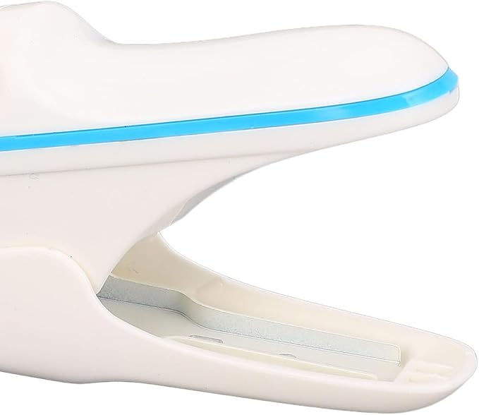Zunate Stapleless Stapler, White Portable ABS for Home and Office Use, 8 Sheets A4 Paper Capacity No Staple Mechanism for Secure and Easy Binding Paper