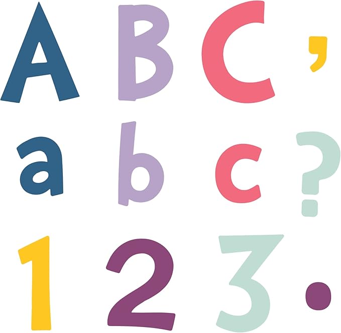 Tenare 268 Pcs Large Bulletin Board Letters 5 Inch Alphabet Combo Set, Chalkboard Poster Letters Cutouts for Board Display Craft Home Wall Decor(Happy Day Color)