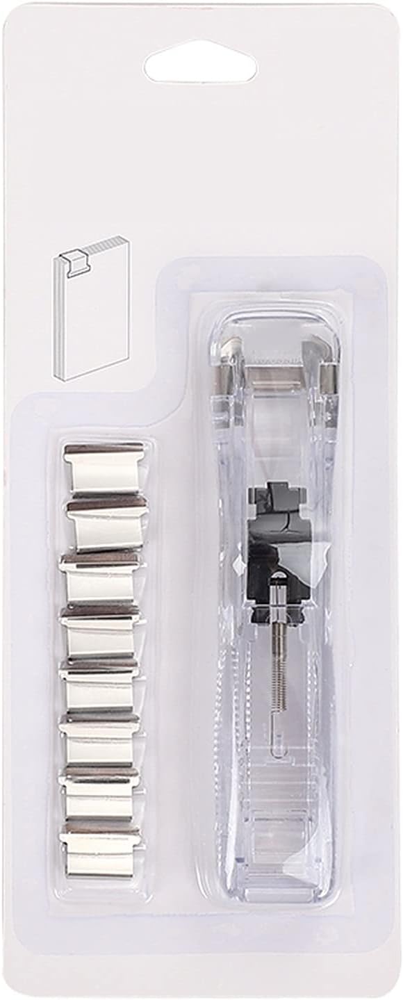 Liudan Stapler 1 Piece Portable Clam Clip Dispenser Hand Paper Clam Clip Stapler Dispenser Paper Clipper Metal Clips for School Office Stapler (Colour: Transparent White)