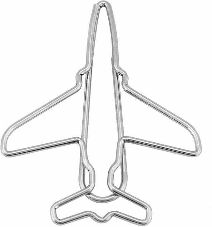 Fydun 10pcs Airplane Shape Paper Clips, Bookmark Marking Tape, Adhesives Fasteners Bookmarks Memo Clamp/Holder Document Organizing Stationery Supplies for Art Projects Scrape Book Office School