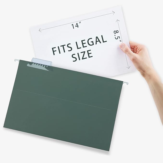 HERKKA Extra Capacity Hanging File Folders, 30 Pack Reinforced Legal Size Hanging Folders with Heavy Duty 3 Inch Expansion, Designed for Bulky Files, Medical Charts, Green