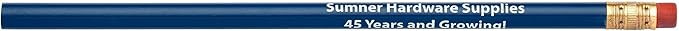 Pencil Guy Promotional Personalized Imprinted Blue Round Pencils 144 to a box. 19 color(s) to choose from!