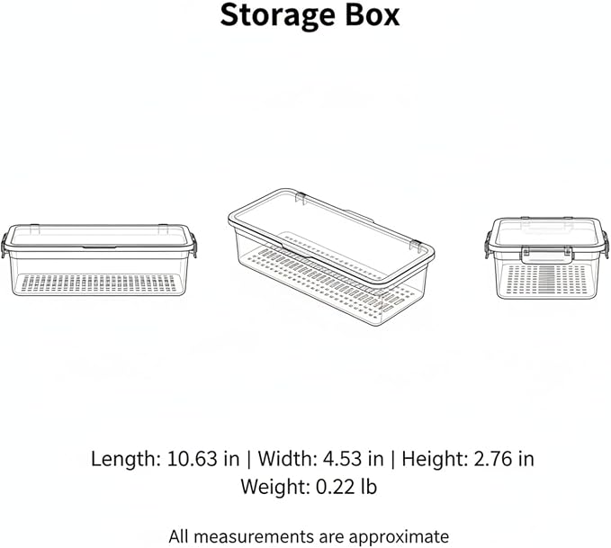 Desktop Storage Box with Sliding Lid, Clear PP Plastic Organizer for Office Supplies, Vanity Essentials, and Kitchen Countertops, Brown, 10.6 x 4.5 x 2.8 Inches