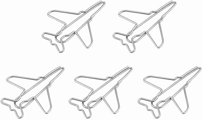 Fydun 10pcs Airplane Shape Paper Clips, Bookmark Marking Tape, Adhesives Fasteners Bookmarks Memo Clamp/Holder Document Organizing Stationery Supplies for Art Projects Scrape Book Office School