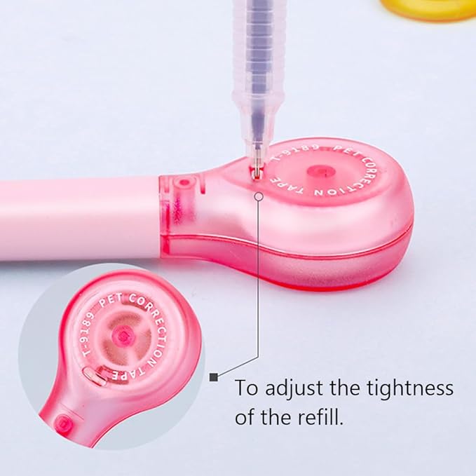 2 PCS Correction Tape Refills, Thickened Film Replacement for Pen-Style Correction Tape Eco-Saving(Yellow Refill)