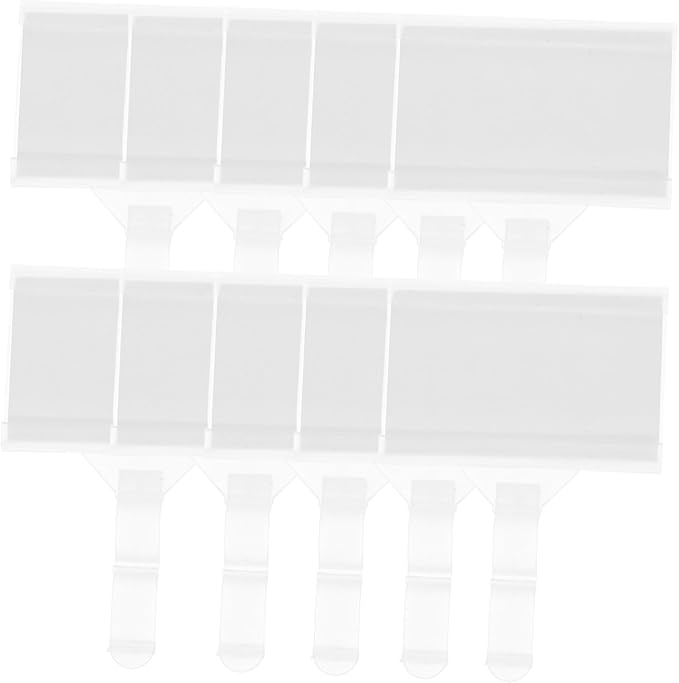 GLEAVI 20pcs Plastic Hanging Shelf Label Holders Hook-style Price Tags for Supermarkets Retail Stores and Convenience Shops Easy to Install Wire Shelf Labels