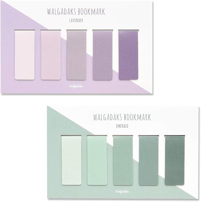 Monolike Magnetic Bookmarks Lavender + Emerald, 10 Pieces