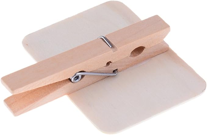 30 Pcs 2.8 * 2.1Inch Wood Mini Chalkboard Clip Wooden Message Board Tag Signs for Memo,Note Taking,Food Label,Party Decor