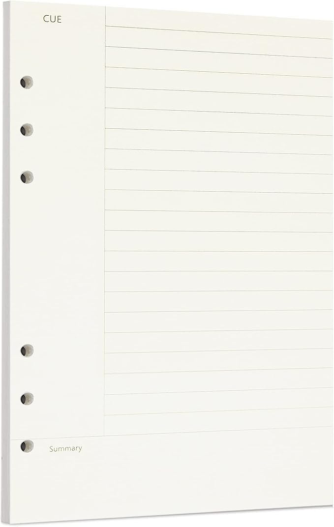 Zelten 1 Pack A5 45 Sheets/90 Pages Connell Loose Leaf Punched Paper Refills Paper for 6 Hole Binder Personal Organizer Diary Notebook Refillable Planner