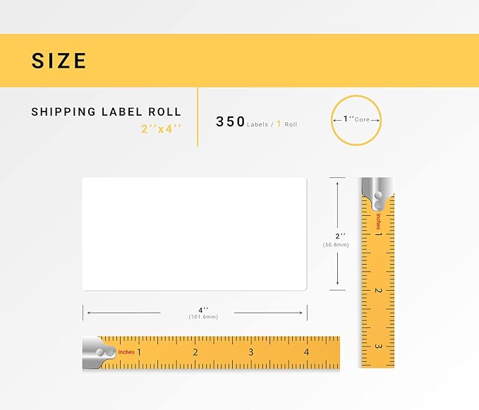 HOUSELABELS 2" x 4" Barcode Labels on 1" Core Compatible with Zebra and Rollo Printers, 40 Rolls / 350 Labels per Roll