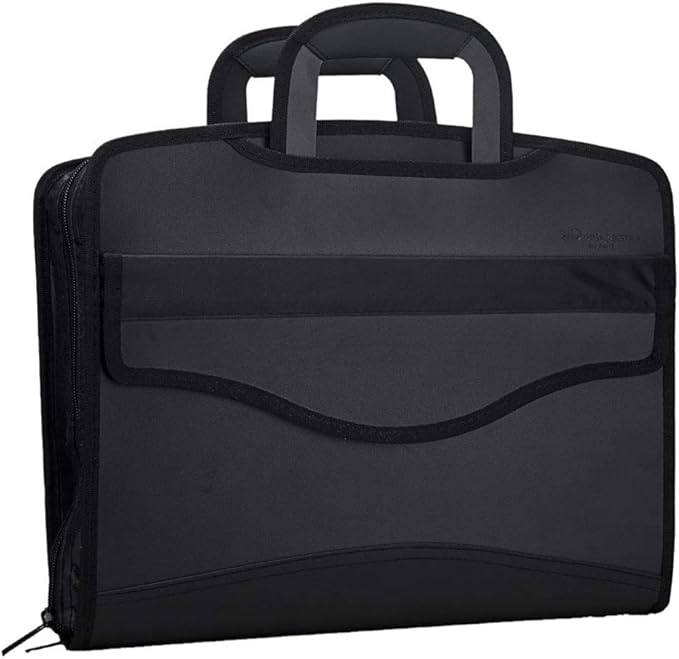 Business Portfolio Padfolio Briefcase for Laptop Document Receipt Note Storage Organizer Large Foldable Expandable File Folder Project Tablet A4 Paper Carrying Case Holder With Handles